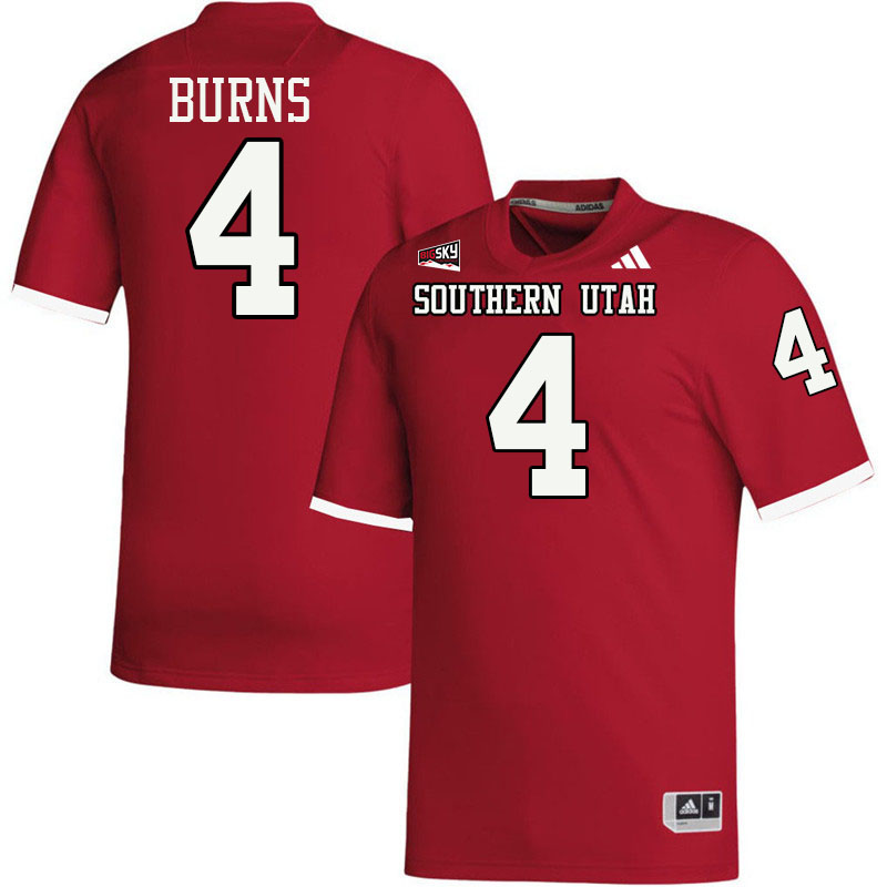 Southern Utah Thunderbirds #4 Will Burns College Football Jerseys,Uniforms Stitched-Red